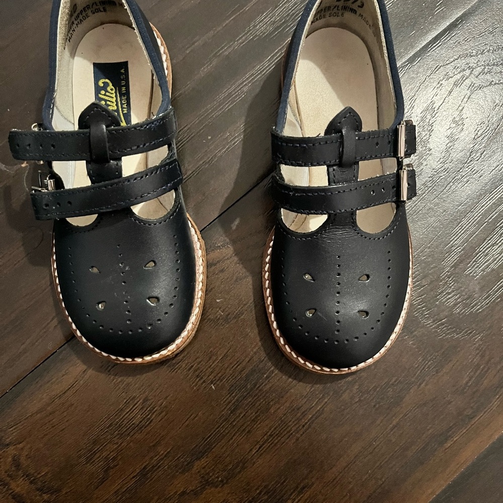 Classic Black Kids Dress Shoes with Buckle Straps